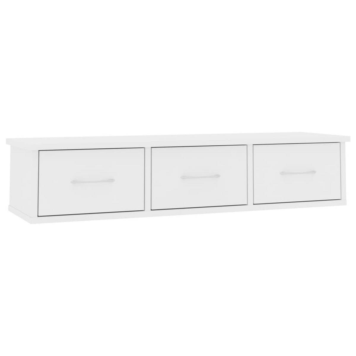 WAND-SCHUBLADENREGAL Weiß 88x26x18,5 cm Holzwerkstoff - Weiß, Holzwerkstoff (88/18.5/26cm) - furnicato