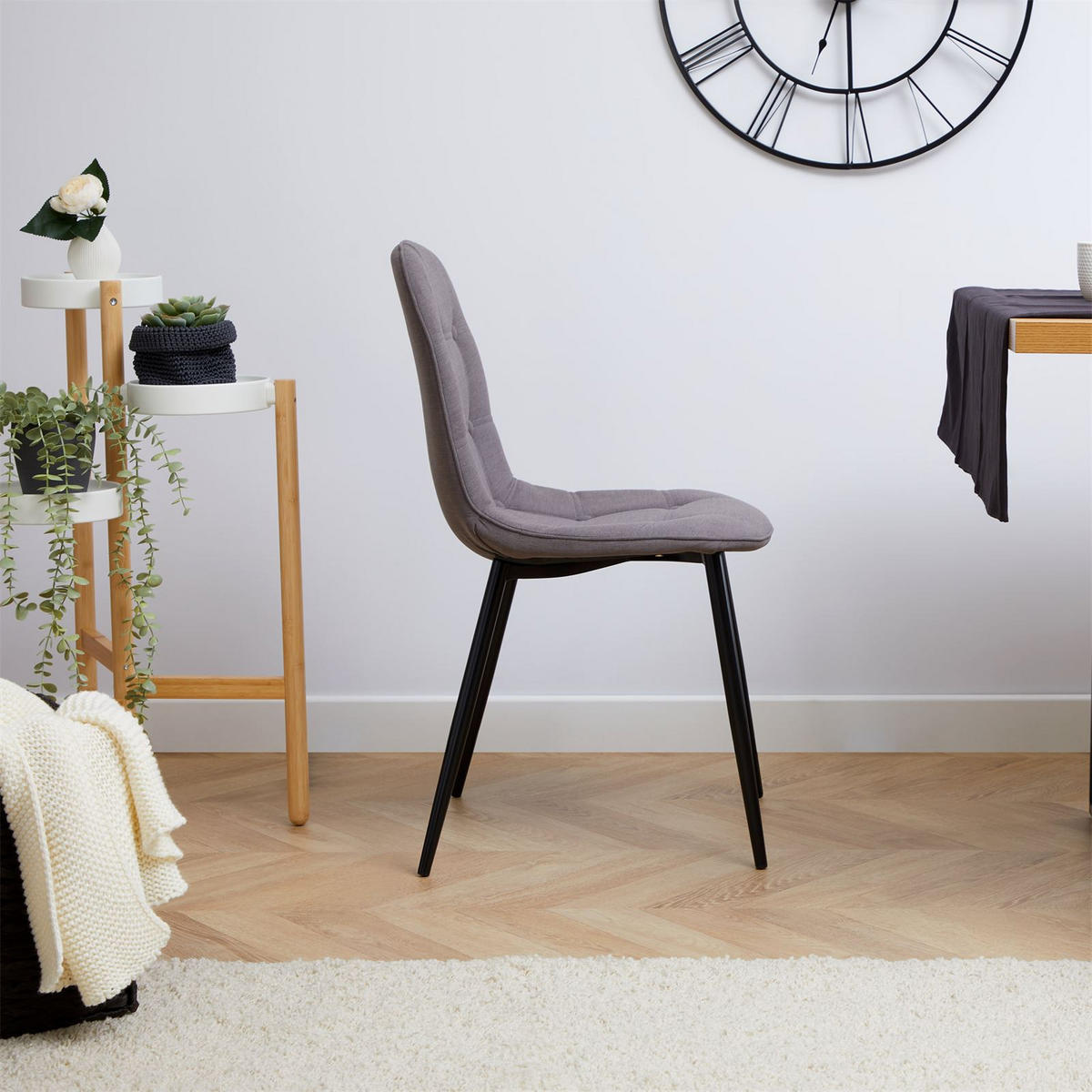 ESSZIMMERSTÜHLE ALVARO 4ER-SET - Grau, Textil (47/84/51cm) - IDIMEX