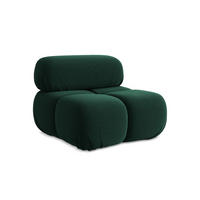 SESSEL Samt Stoff Grün - Blau/Dunkelgrün, Kunststoff/Textil (96/70/95cm) - LaMiaSofa