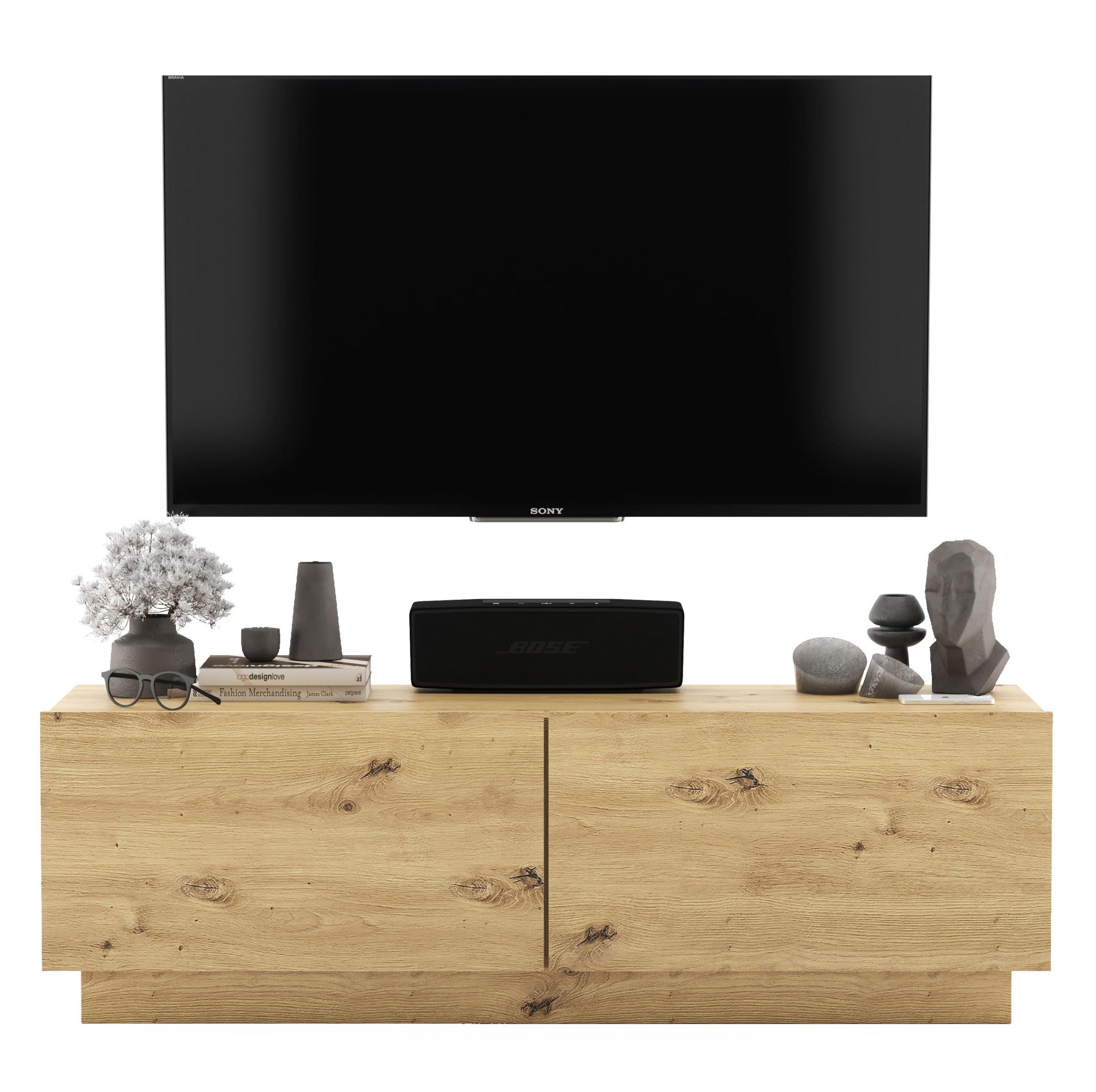 Meble Lindner TV stolek Enjoy Dub Artisan 120 cm se soklem