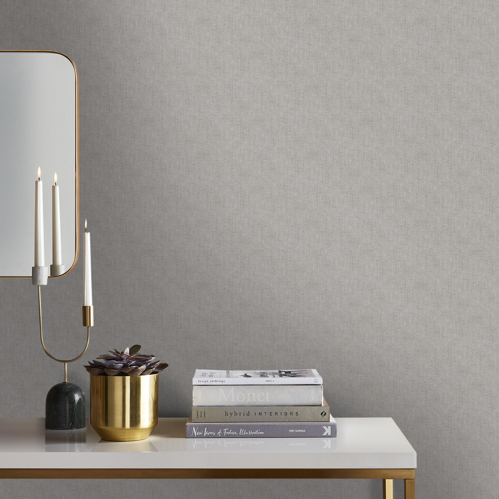 VLIESTAPETE - Leinen Shimmer Grey - Grau, Papier/Kunststoff (52/1000cm) - Superfresco Easy