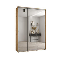 SCHWEBETÜRENSCHRANK 235,2/180/60 3-türig - Silberfarben/Eiche Artisan, Holz/Metall (180/235/60cm) - Abiks Möbel