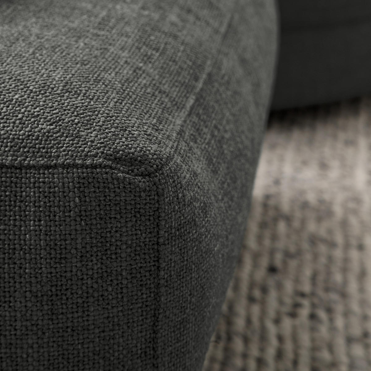 POLSTERHOCKER - Schwarz/Grau, Kunststoff/Textil (105/38/117cm) - home24