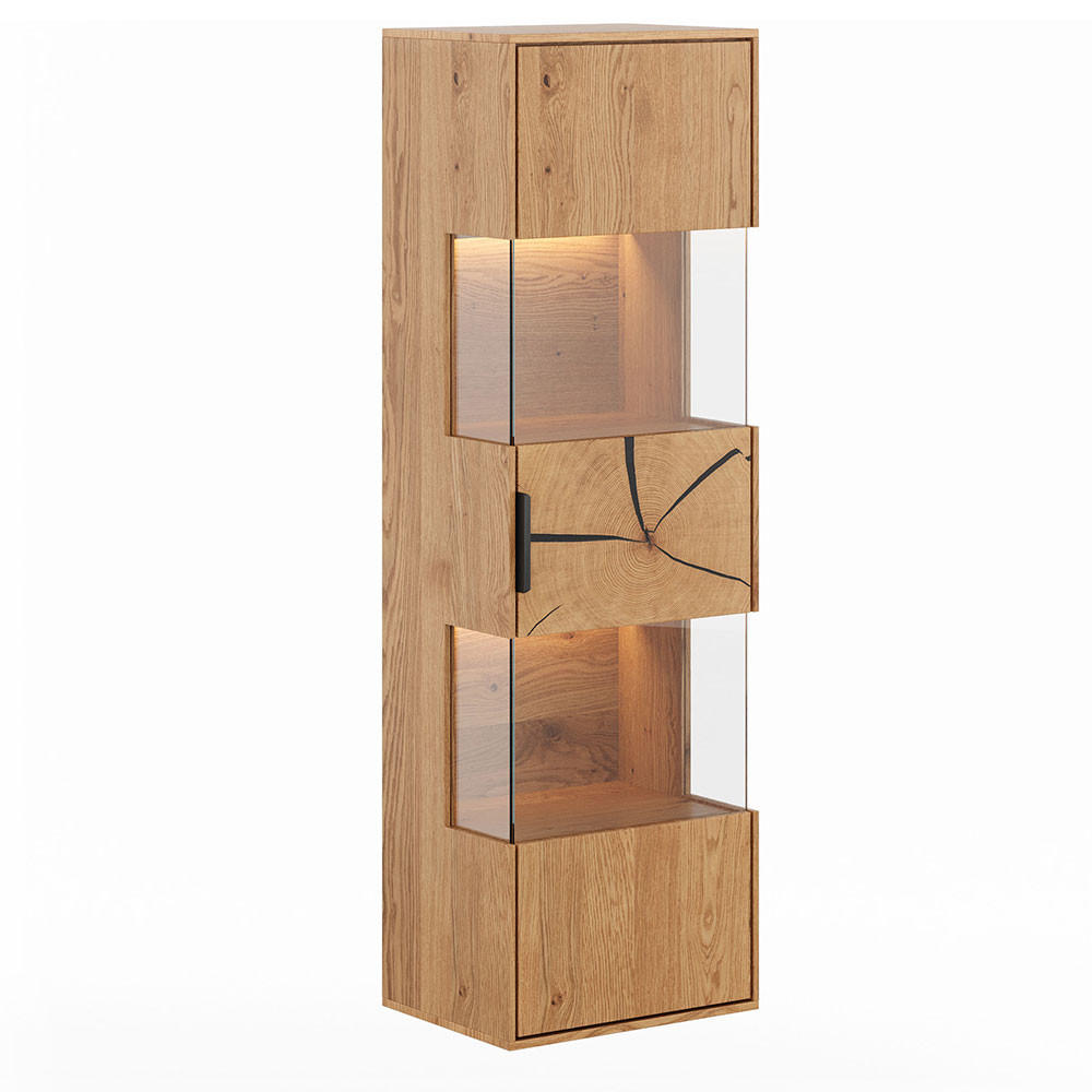 HÄNGEVITRINE Tirano Eiche Natur / Hirnholz 43 / 33 / 142cm - Eichefarben, Holz (43/142/33cm) - Feldmann-Wohnen