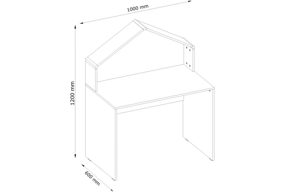 SCHREIBTISCH MIRUM für Kinder, Weiß/Grau - Weiß/Grau, Holz (100/126/60cm) - KONSIMO®