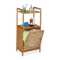 WÄSCHESCHRANK - Hellbraun, Holz/Holzwerkstoff (45.5/100/33.5cm) - Relaxdays