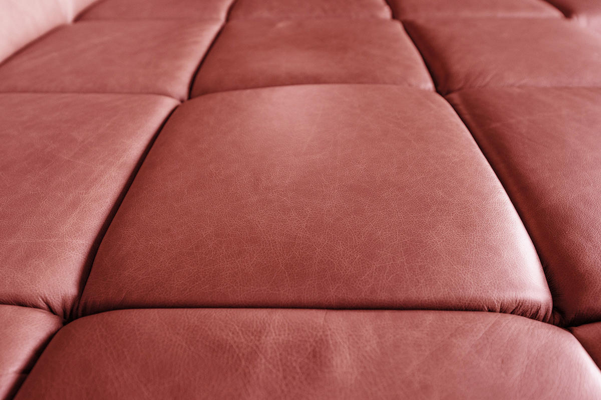 ECKSOFA NELSON Rot Leder Relaxfunktion - Rot/Schwarz, Leder/Metall (321/216cm) - KAWOLA