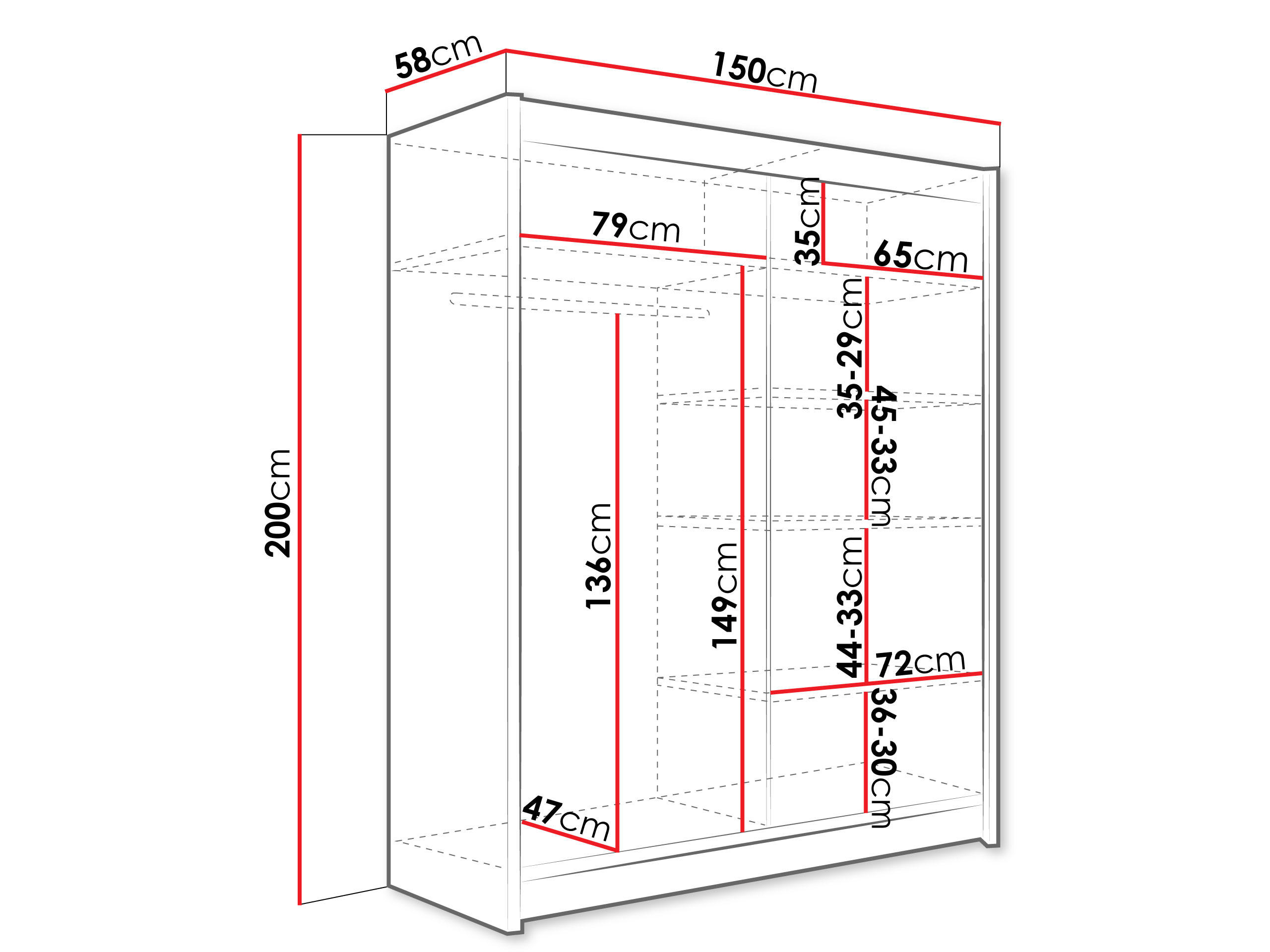 Thumbnail - Mirjan24 Schwebetürenschrank, Sonoma Eiche, Metall, Rechteckig, 150x200x58 cm, Schlafzimmer, Kleiderschränke, Schwebetür...
