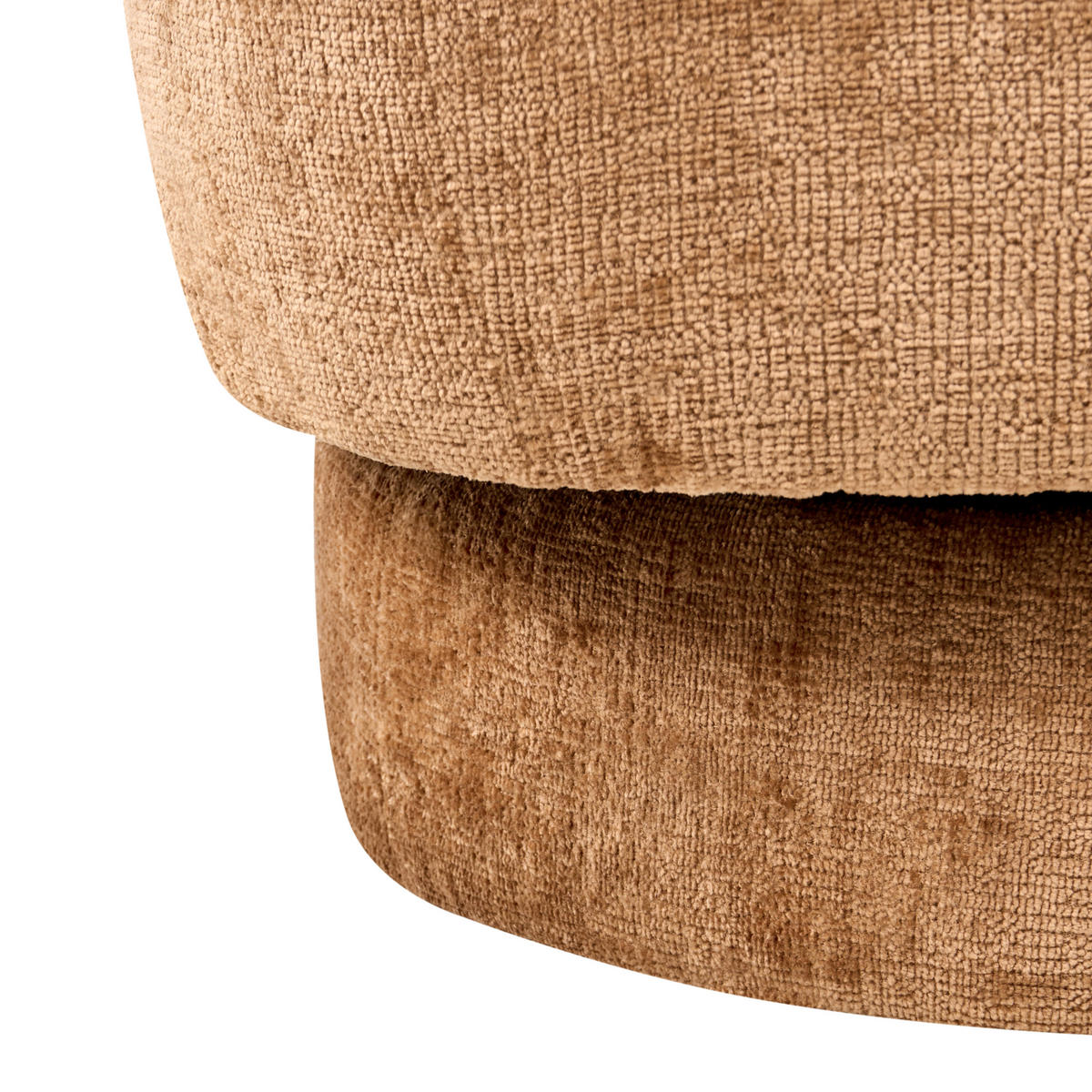 DREHSESSEL Goldbraun Aylo - Braun, Textil (60/65/70cm) - Beliani