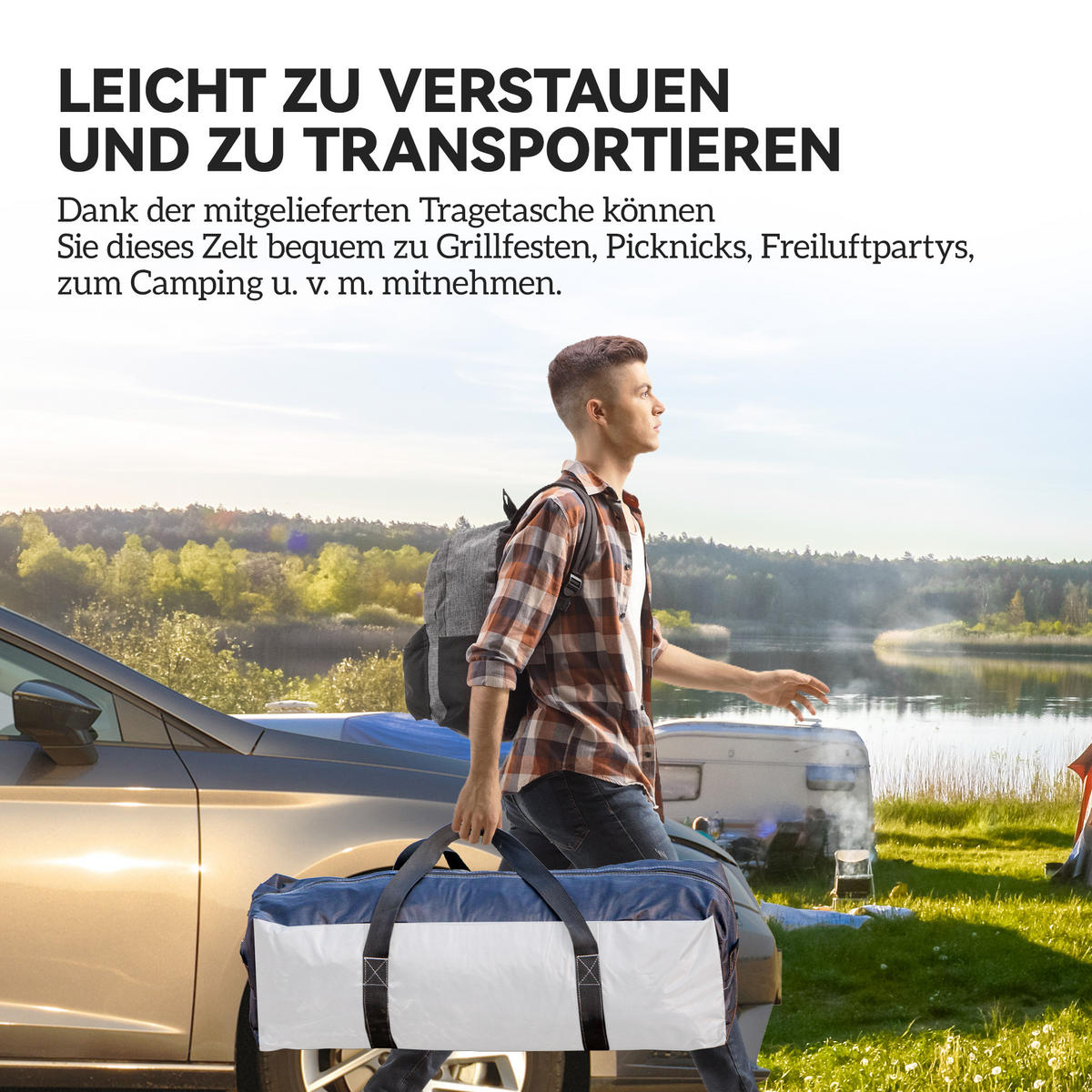 GARTENZELT Cremeweiß, Polyester, Glasfaser - Creme, Kunststoff (350/350cm) - Outsunny