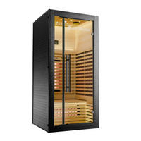 INFRAROTKABINE Trondheim90 natur mit Dual-Technologie & Hemlockholz - Schwarz, Holz (90/190/90cm) - Artsauna