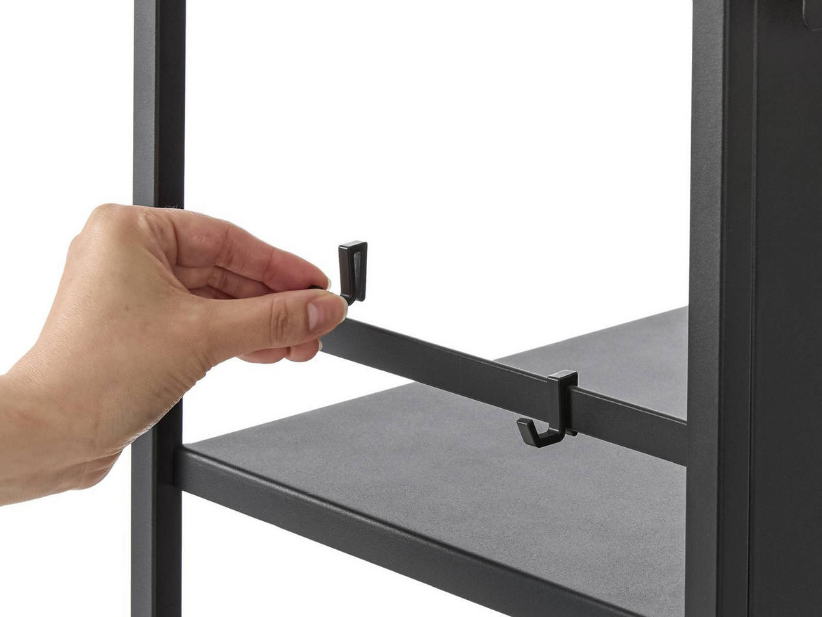 AUFBEWAHRUNGSWAGEN Tower schwarz 42/85/32 cm - Schwarz, Metall (42/85/32cm) - Yamazaki