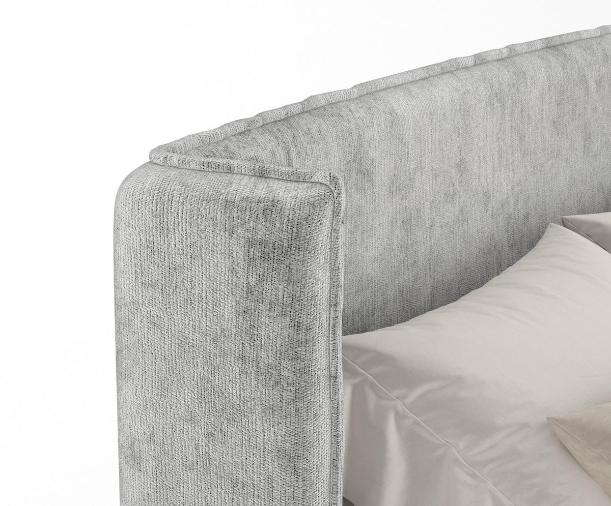 BOXSPRINGBETT Freeland Hellgrau 160/200 cm mit Matratze und Topper - Hellgrau/Schwarz, Holz/Holzwerkstoff (160/200cm) - Maison de Reve