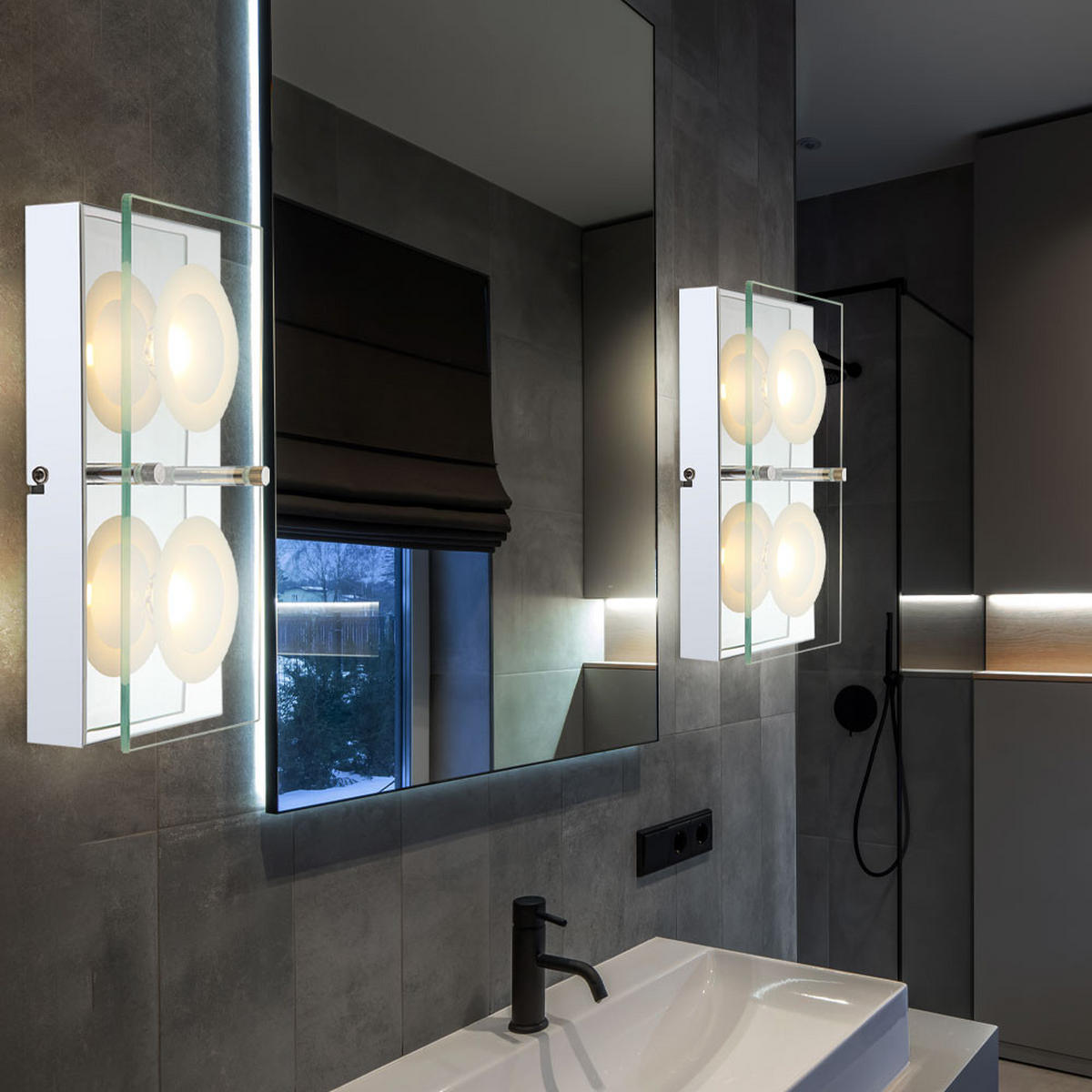 LED WANDLEUCHTE ODA Metall Klar - Klar, Glas (12.5/6.5/25cm)