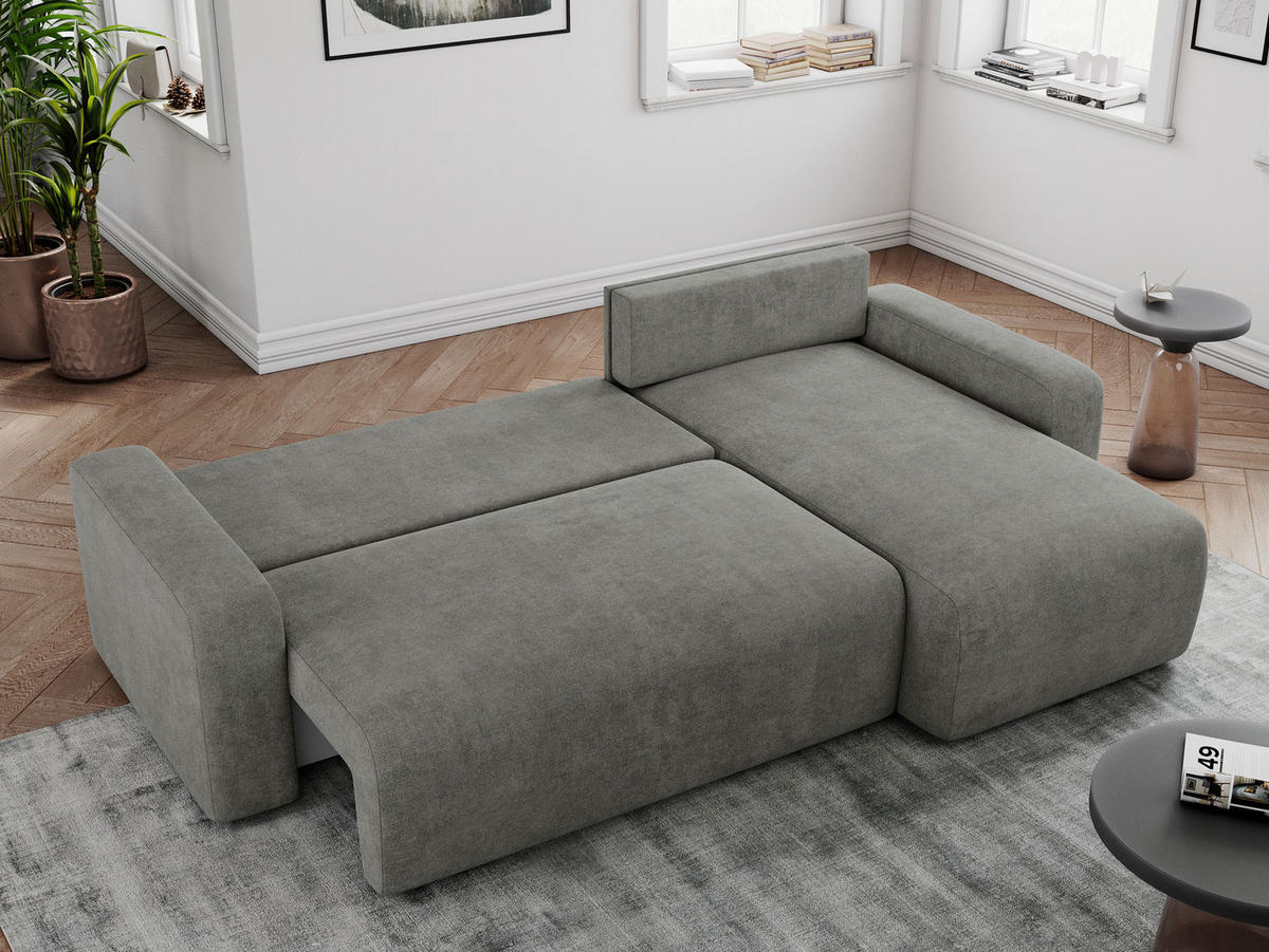 ECKSOFA ARGOS Grau Struktur - Schwarz/Grau, Kunststoff/Textil (245/150cm) - MKS