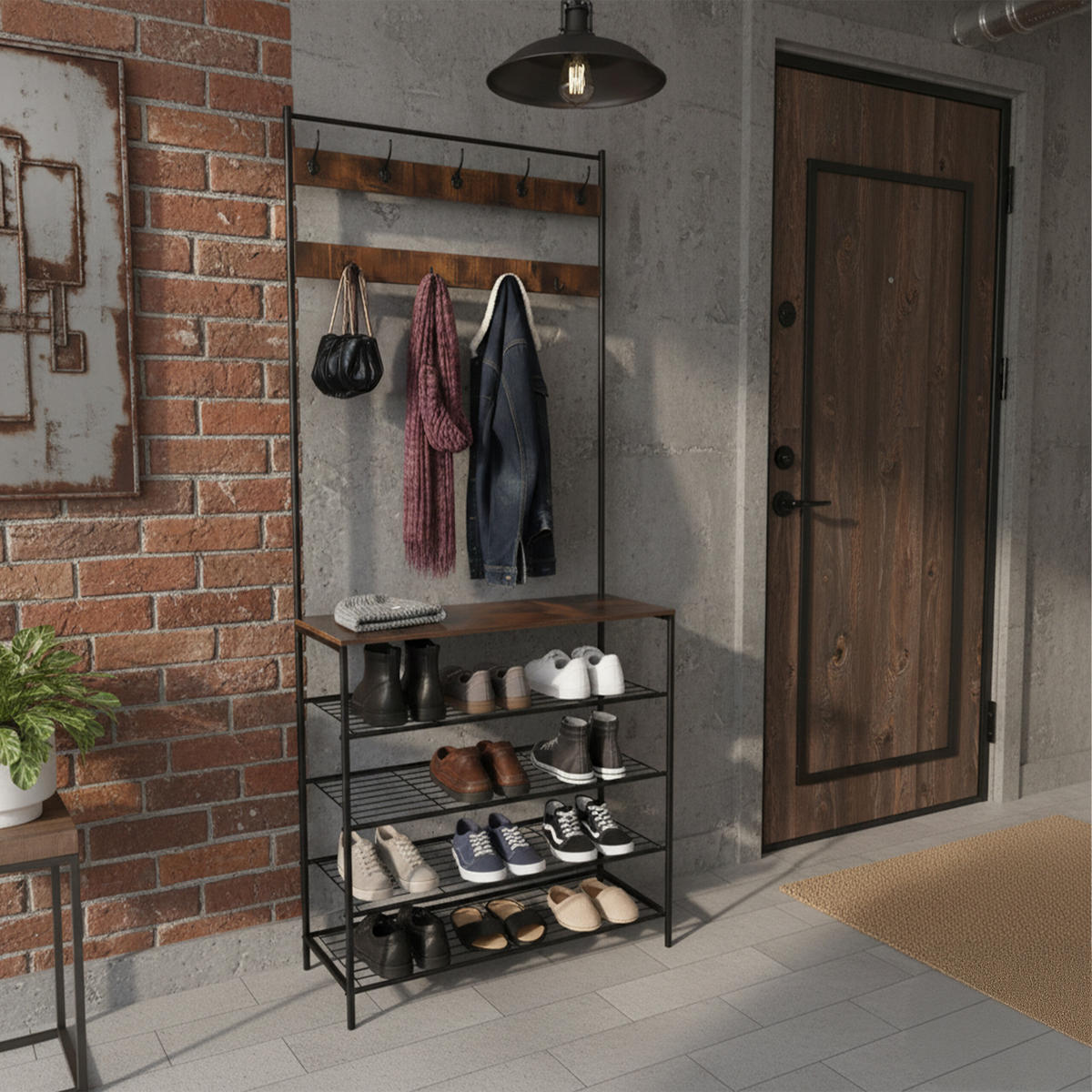 GARDEROBENSTÄNDER - Multicolor, Holzwerkstoff/Metall (80/190/30cm) - Relaxdays