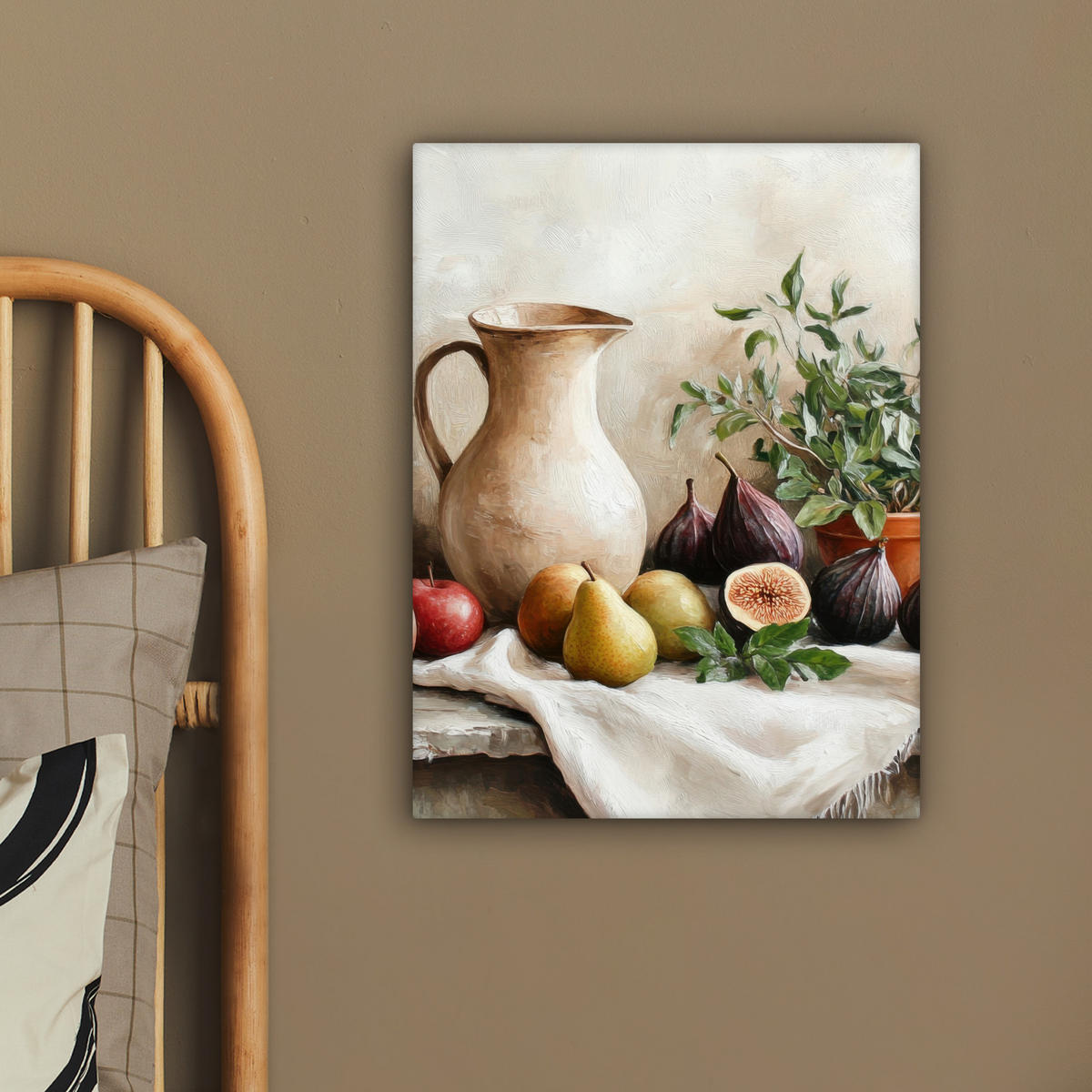 LEINWANDBILD Obst - Kräuter - Ländlich 30x40 cm - Naturfarben, Textil (30/40cm) - MuchoWow