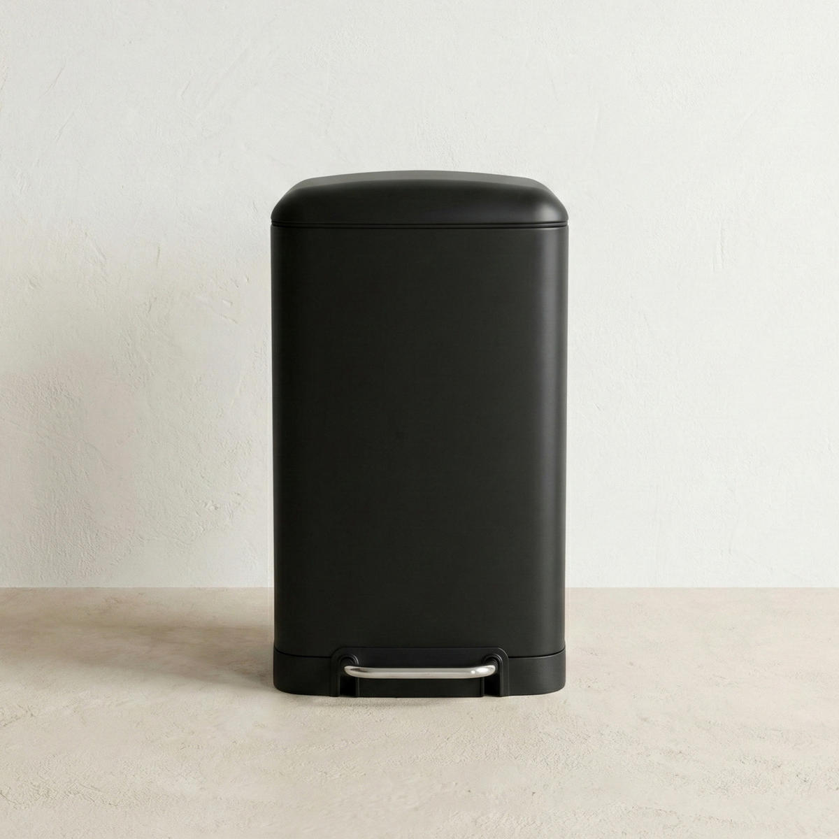 MÜLLBEHÄLTER mit Pedal Myk 30 l 35/32/61 cm - Schwarz, Metall (32/61/35cm) - NUXIO