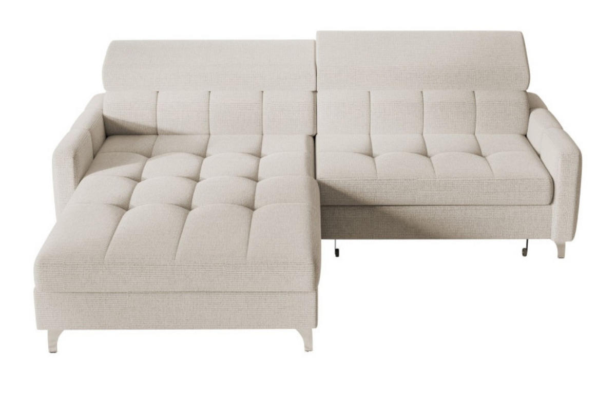 ECKSOFA Hellgrau BAMBINO Mit Verstellbaren Kopfstützen Links - Hellgrau/Grau, Textil (223/174cm) - Sepro Meble