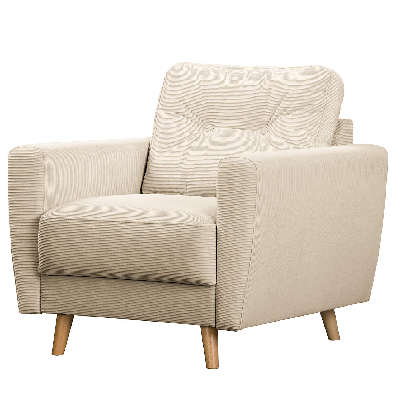 SESSEL - Beige/Braun, Holz/Textil (80/90/87cm) - home24