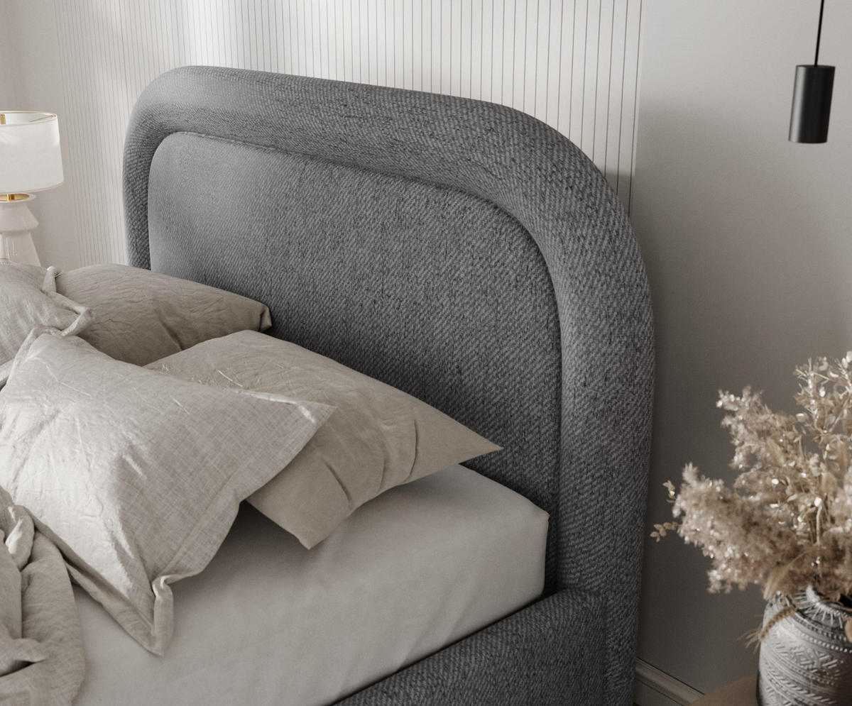 POLSTERBETT Zoya 120/200 cm Grau im Neve Stoff - Naturfarben/Grau, Holz/Holzwerkstoff (120/200cm) - AltaBeds