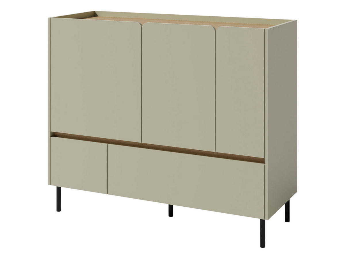 KOMBIKOMMODE Luca LC08 - Schwarz/Grün, Holzwerkstoff/Metall (120/105/40cm) - MIRJAN24