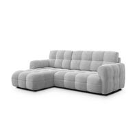 ECKSOFA MELLOW 3-Sitzer, hellgrau - Hellgrau/Schwarz, Holz/Textil (232/156cm) - Courtois Laville