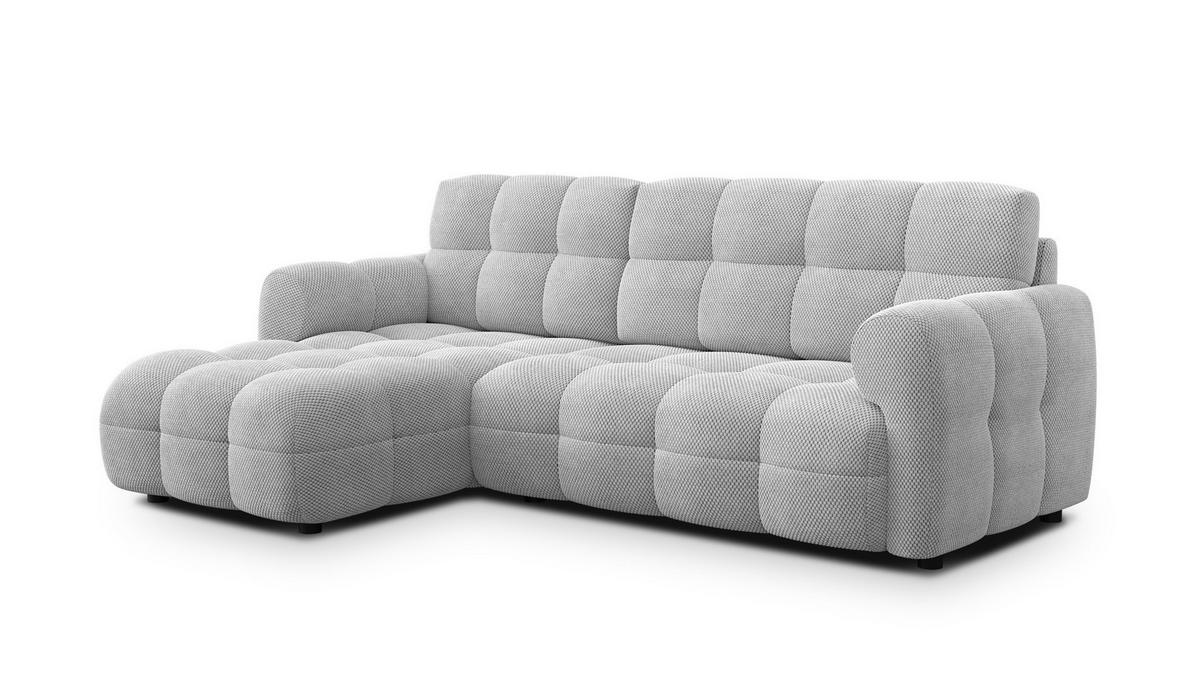 ECKSOFA MELLOW 3-Sitzer, hellgrau - Hellgrau/Schwarz, Holz/Textil (232/156cm) - Courtois Laville