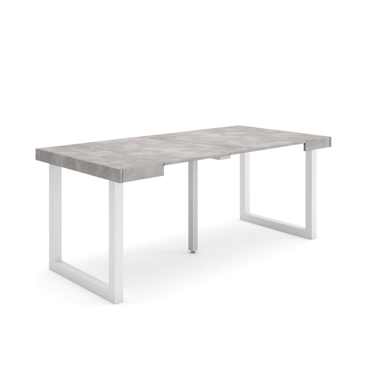 KONSOLENTISCH ausziehbar 58 bis 180cm, für 8 Gäste, zementgrau, 90/58/73cm - Grau, Holzwerkstoff (90/180/73cm) - Skraut Home