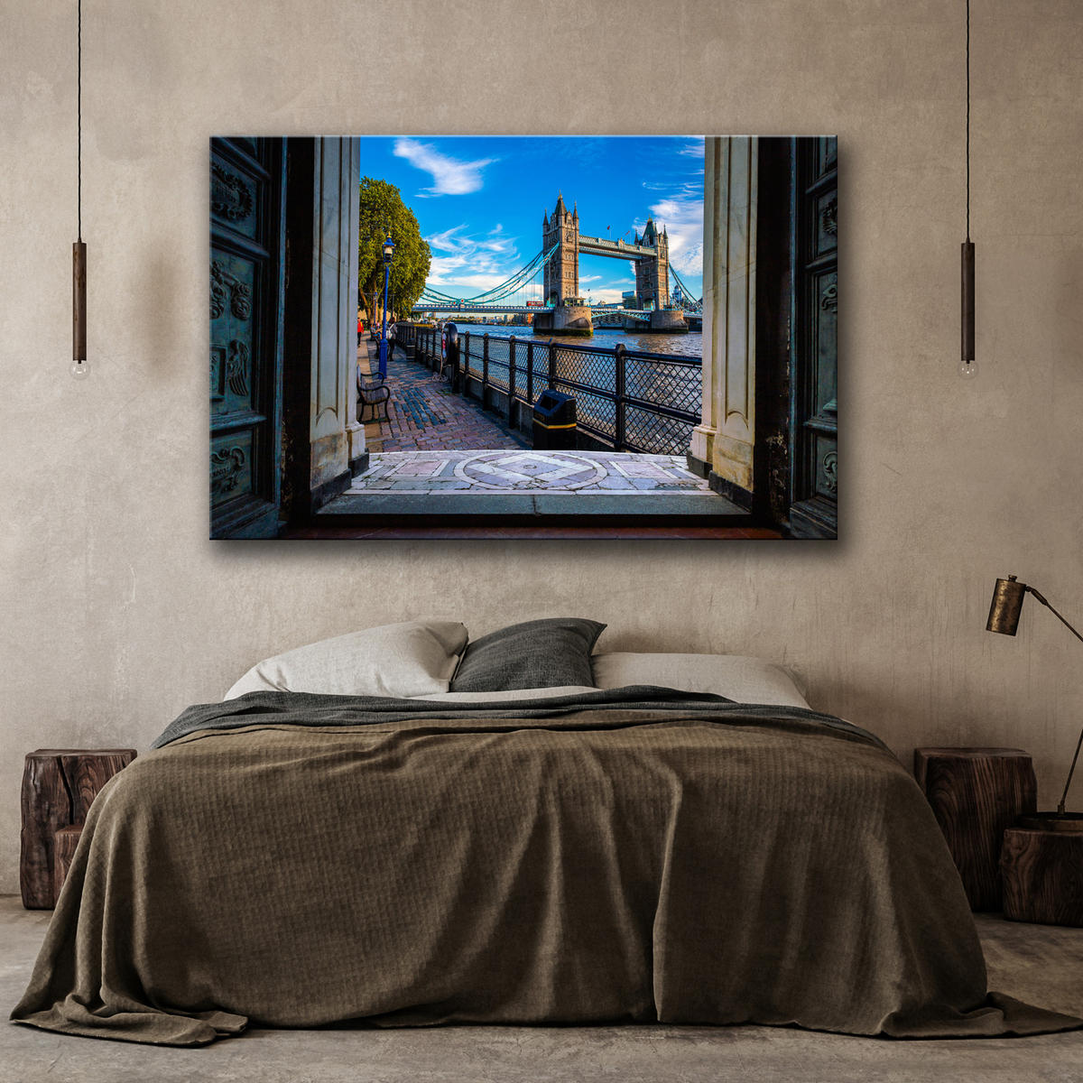 WANDBILD ansicht der tower bridge - Blau, Textil (60/40cm) - Feeby