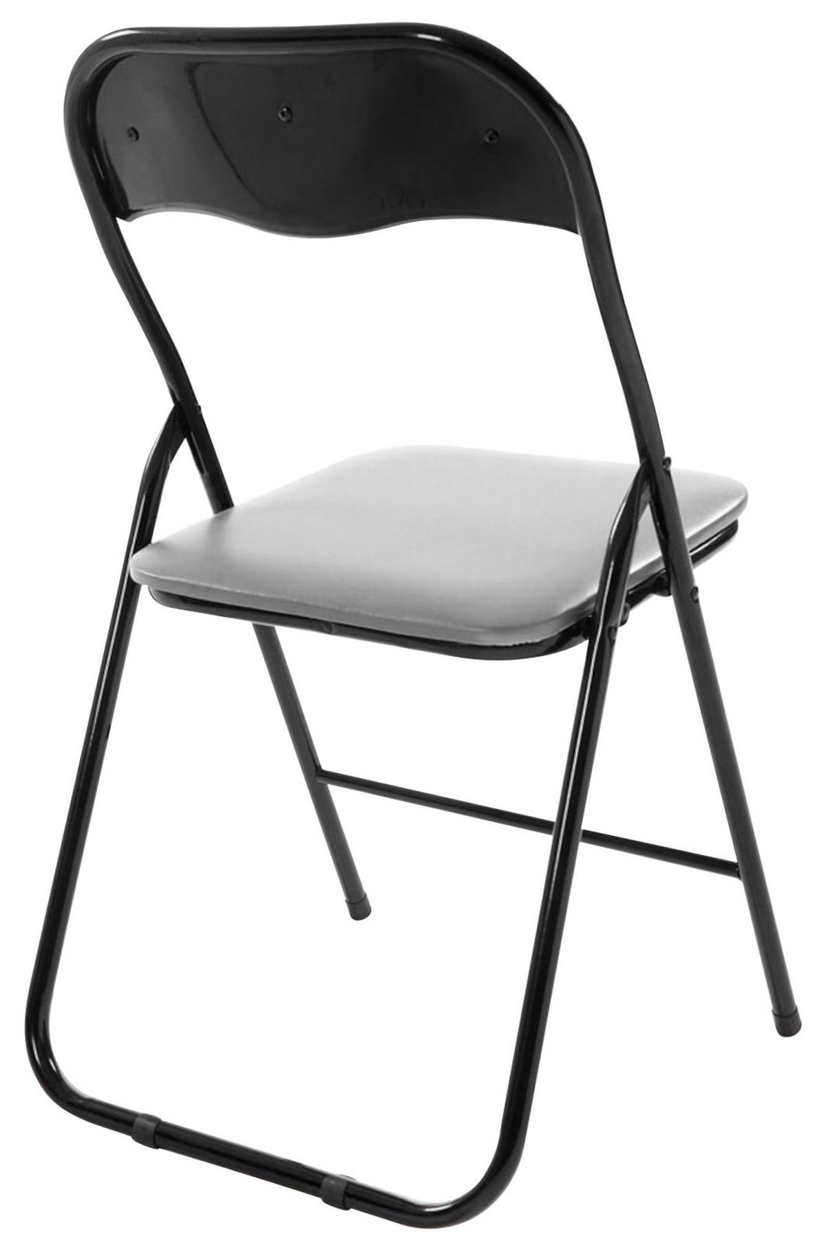 KLAPPSTUHL 2er Set Kunststoff grau/schwarz - Schwarz/Grau, Kunststoff/Textil (45/78/45cm) - CLP