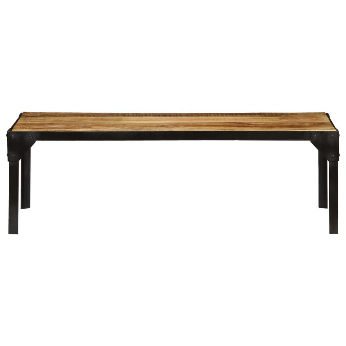 COUCHTISCH Raues Massives Mangoholz und Stahl 110 cm - Braun, Holzwerkstoff (110/55/35cm) - furnicato
