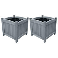 GARTEN-HOCHBEETE 2 Stk. 30x30x30 cm Massivholz Tanne - Grau, Holz (30/30/30cm) - furnicato