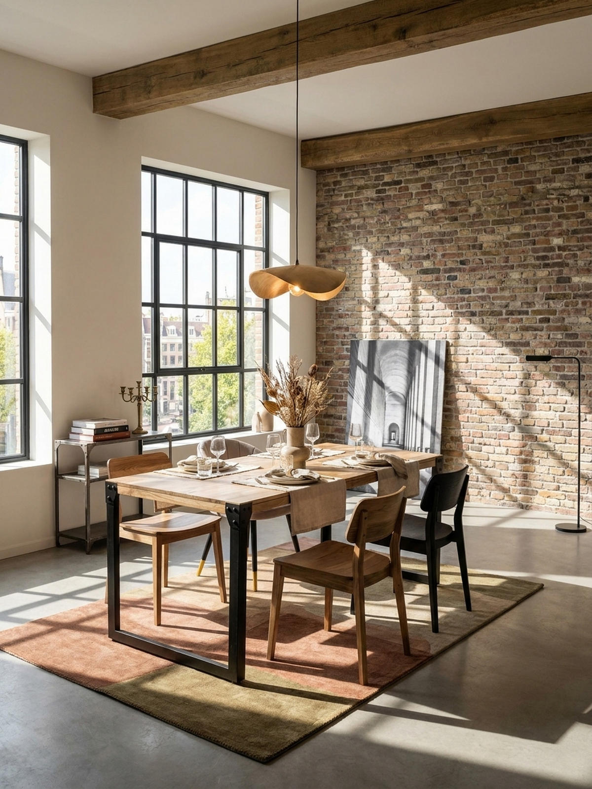 ESSTISCH Massivholz Metall Rechteckig Industrial, Akazie 180x90x76 cm - Schwarz/Akaziefarben, Holz/Metall (90/180/76cm) - KADIMA DESIGN