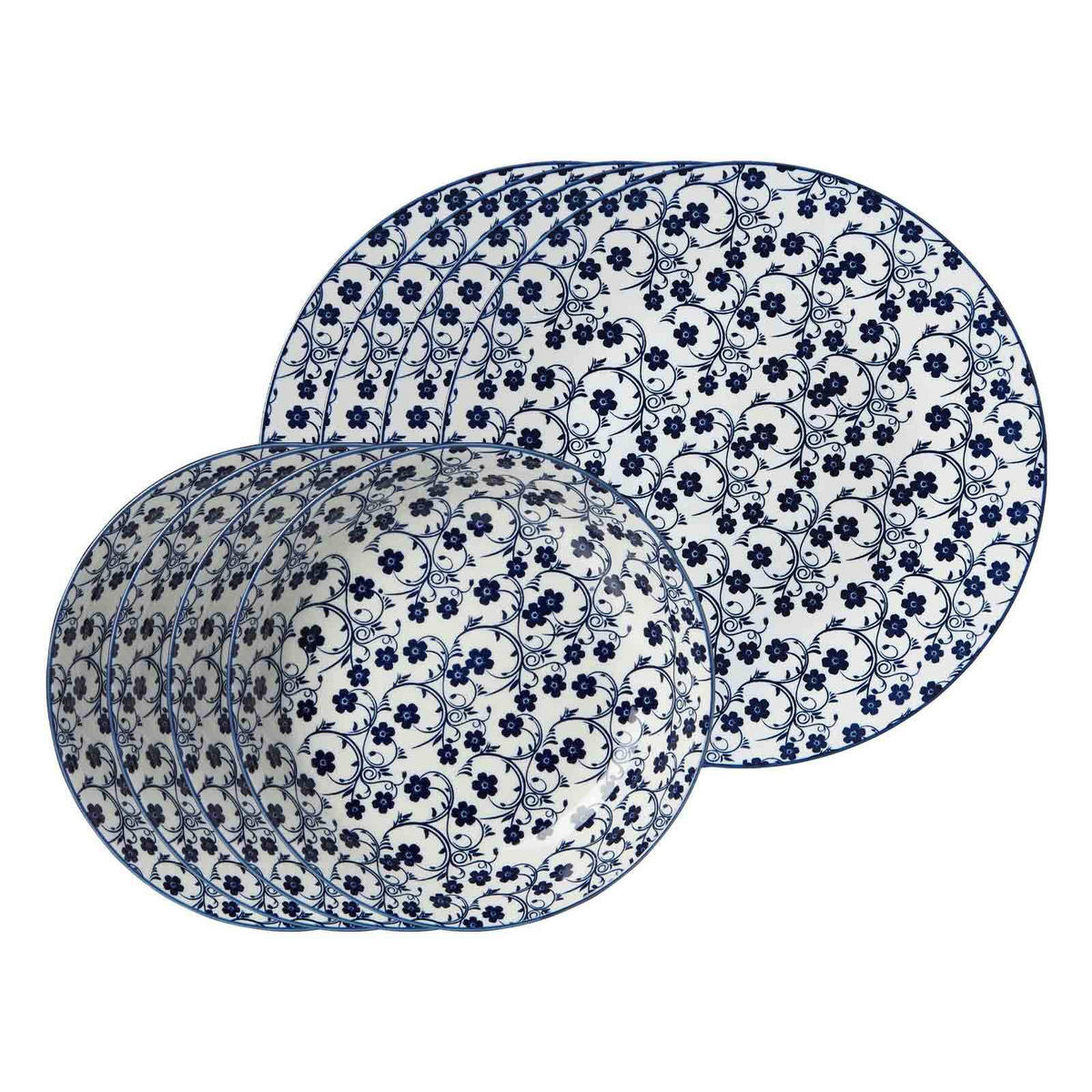 TAFELSERVICE Royal Sakura blau-weiß 8er Set - Blau/Weiß, Keramik (1/1/1cm) - Ritzenhoff Breker