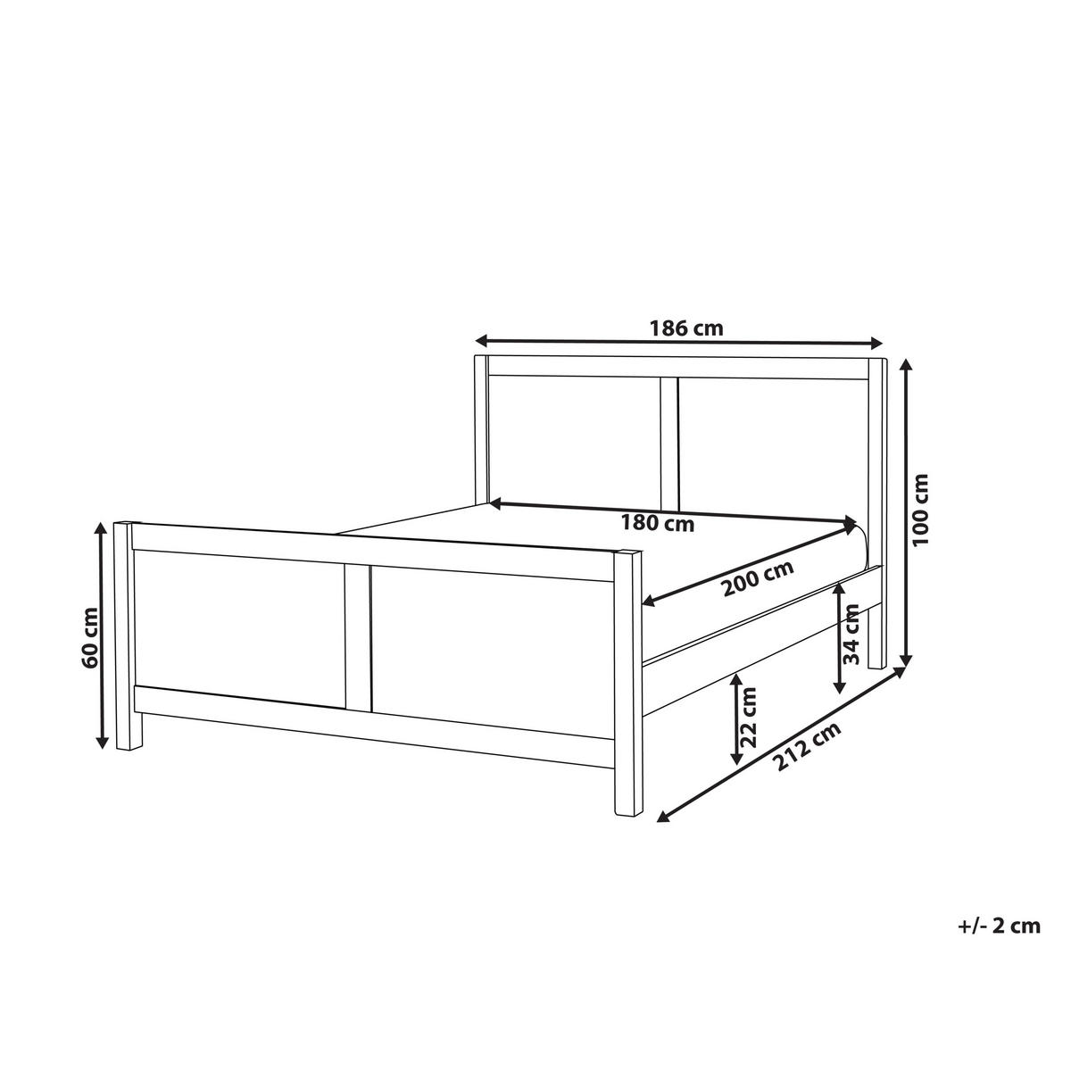 BETT mit Lattenrost 180x200 cm Weiß Champagnat - Weiß, Holz (180/200cm) - Beliani