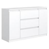 KOMMODE mit 3 Schubladen 2 Schranktüren 120 cm Weiß - Weiß, Holzwerkstoff (120.4/78.2/39cm) - MebLocker