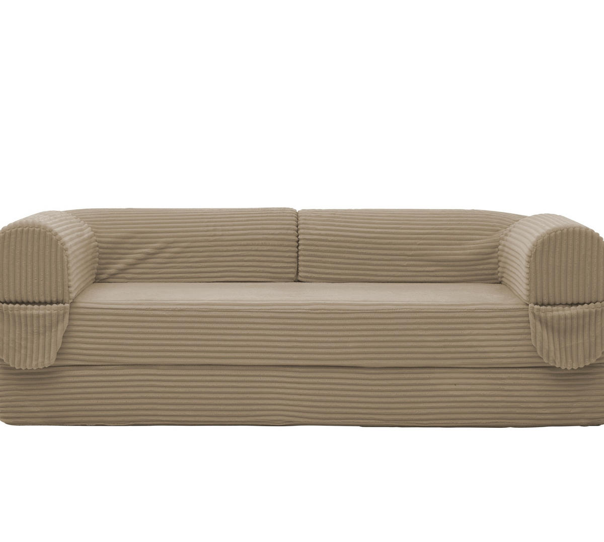 SCHLAFSOFA 2-Sitzer aus Rippcord Beige - Braun, Kunststoff (78/65/190cm) - Meubliv