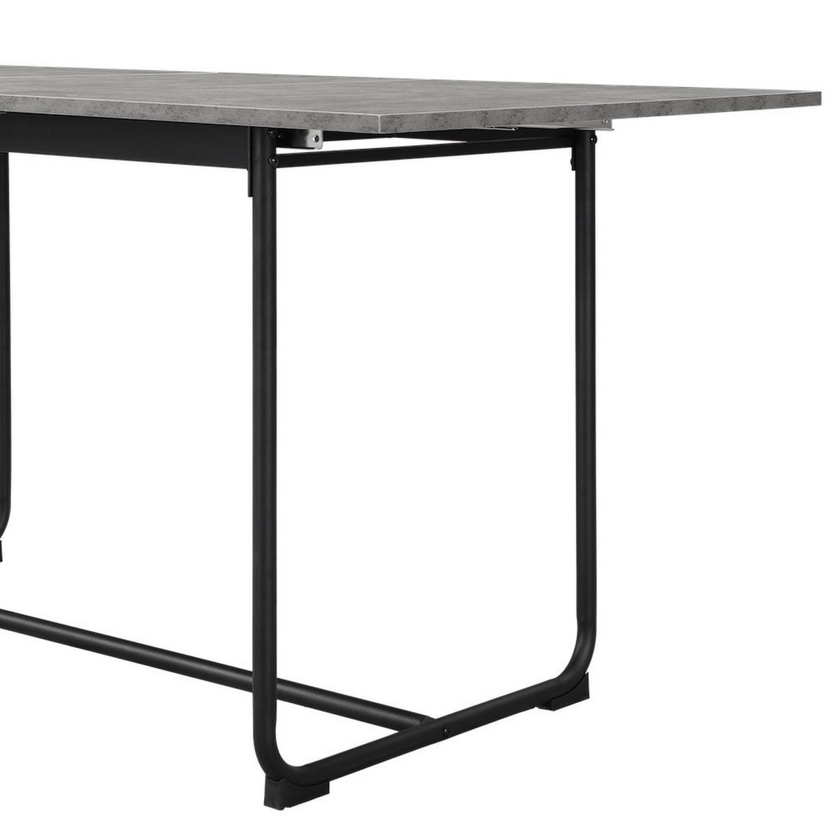 ESSTISCH PIUS 120-160/80/76 cm - Schwarz/Grau, Holzwerkstoff/Metall (120/80/76cm) - B&D Home