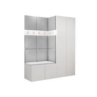 GARDEROBEN-SET Orion III - Hellgrau/Weiß, Holzwerkstoff/Kunststoff (158/186/46cm) - MIRJAN24