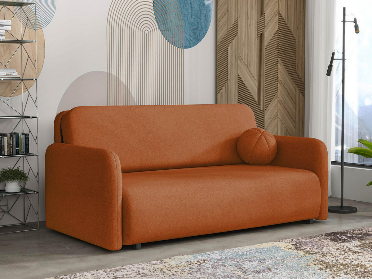 SCHLAFSOFA Viva Sun IV - Schwarz/Orange, Holz/Textil (170/85/103cm) - MIRJAN24
