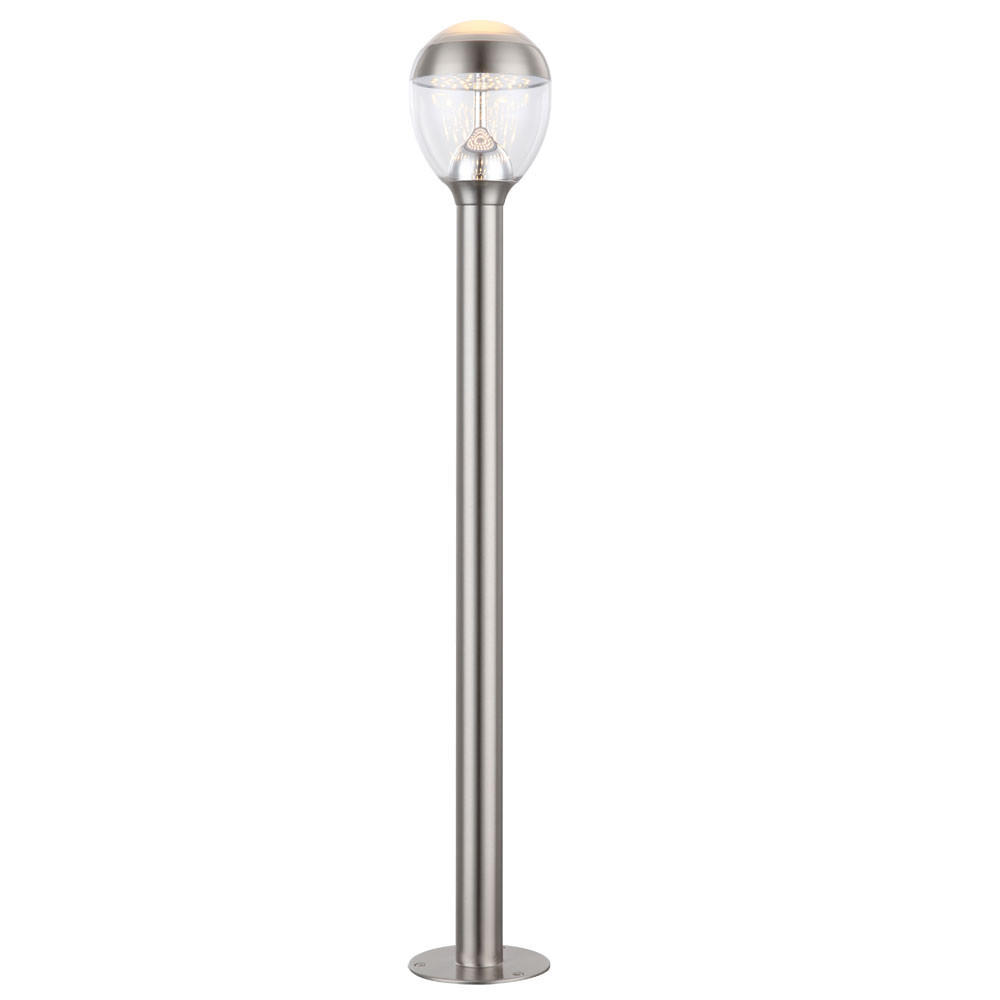LED AUSSENLEUCHTE Callisto Edelstahl Silber - Silberfarben, Metall (15/15/99cm) - Globo Lighting
