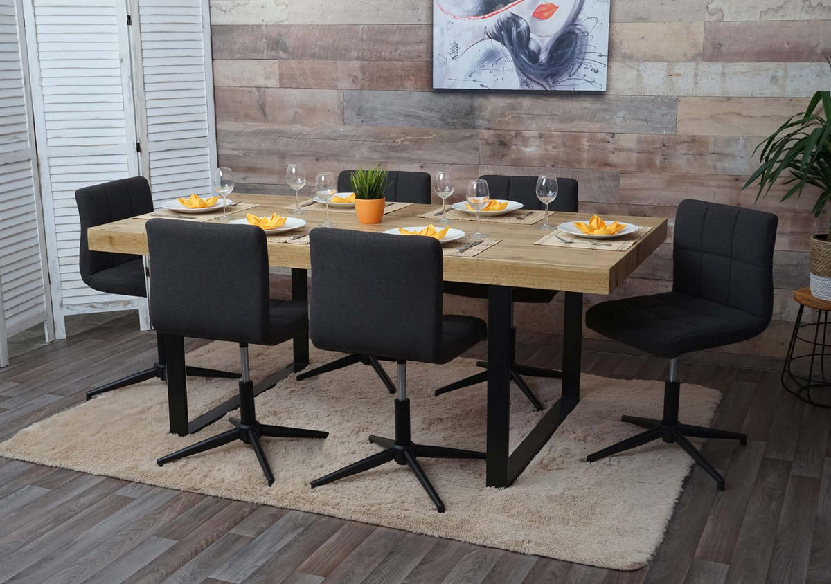 ESSZIMMERSTUHL Anthrazit 6er-Set - Anthrazit, Textil (64/90/64cm) - MCW