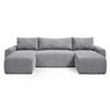 WOHNLANDSCHAFT Plush mit Schlaffunktion Hellgrau Cord - Hellgrau, Kunststoff/Textil (315/72/145cm) - Bromarkt
