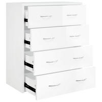 KOMMODE mit 4 Schubladen 60x30,5x71 cm Hochglanz-Weiß - Weiß, Holzwerkstoff (60/71/30.5cm) - furnicato