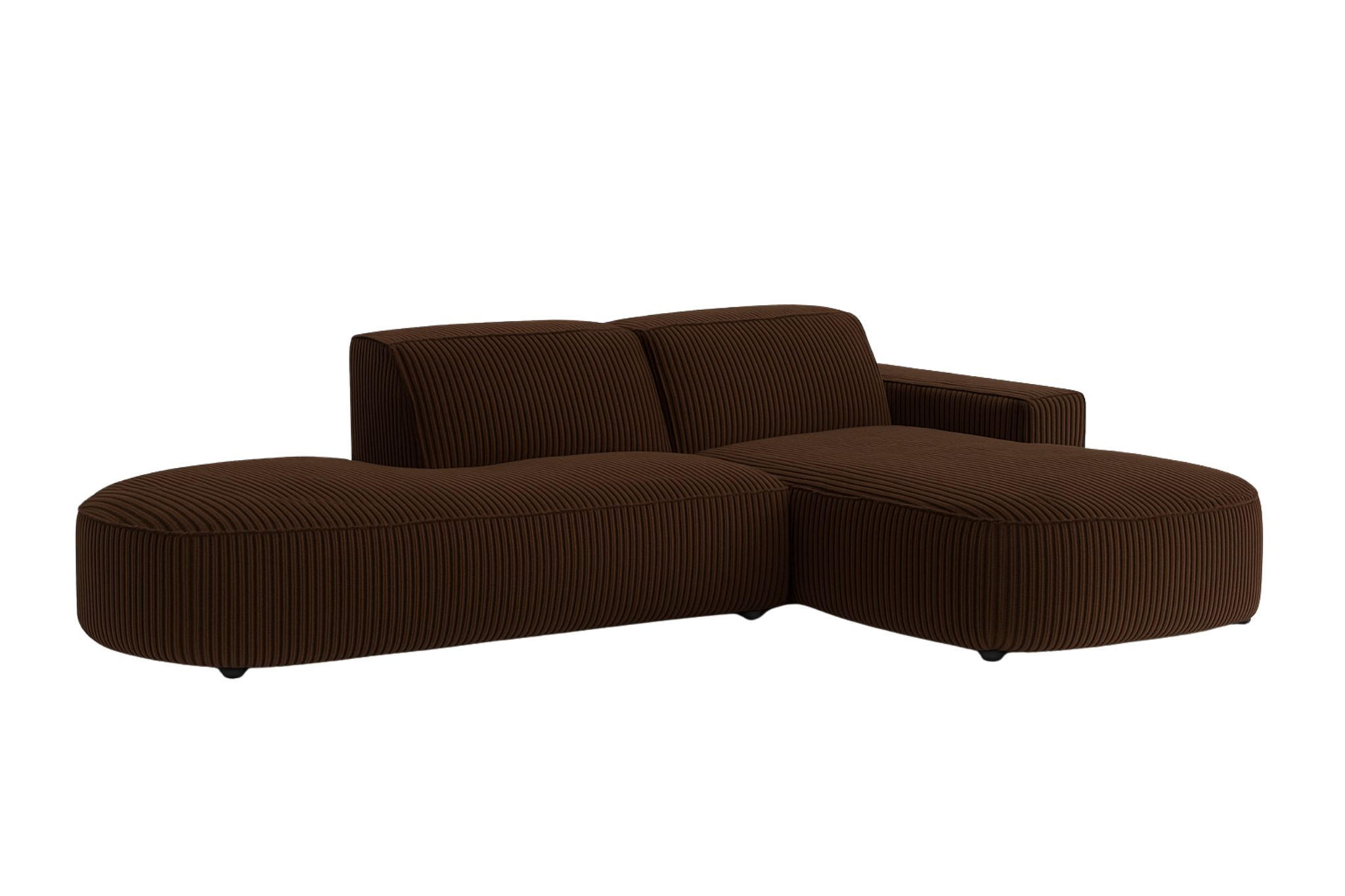 ECKSOFA Cursal Atelier, Stoff Poso, Braun, Rechts - Braun, Holz (284/166cm) - Kaiser Möbel