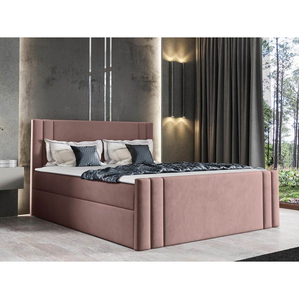 Thumbnail - Mirjan24 Boxbett, Rosa, Holz, H3, 180x200 cm, Schlafzimmer, Betten, Boxspringbetten