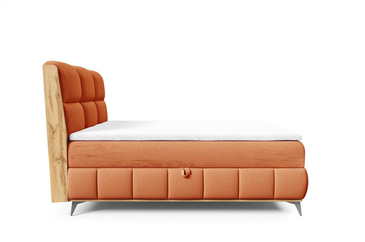 BOXBETT Charlie Premium - Orange, Holzwerkstoff/Textil (140/200cm) - Fun Möbel