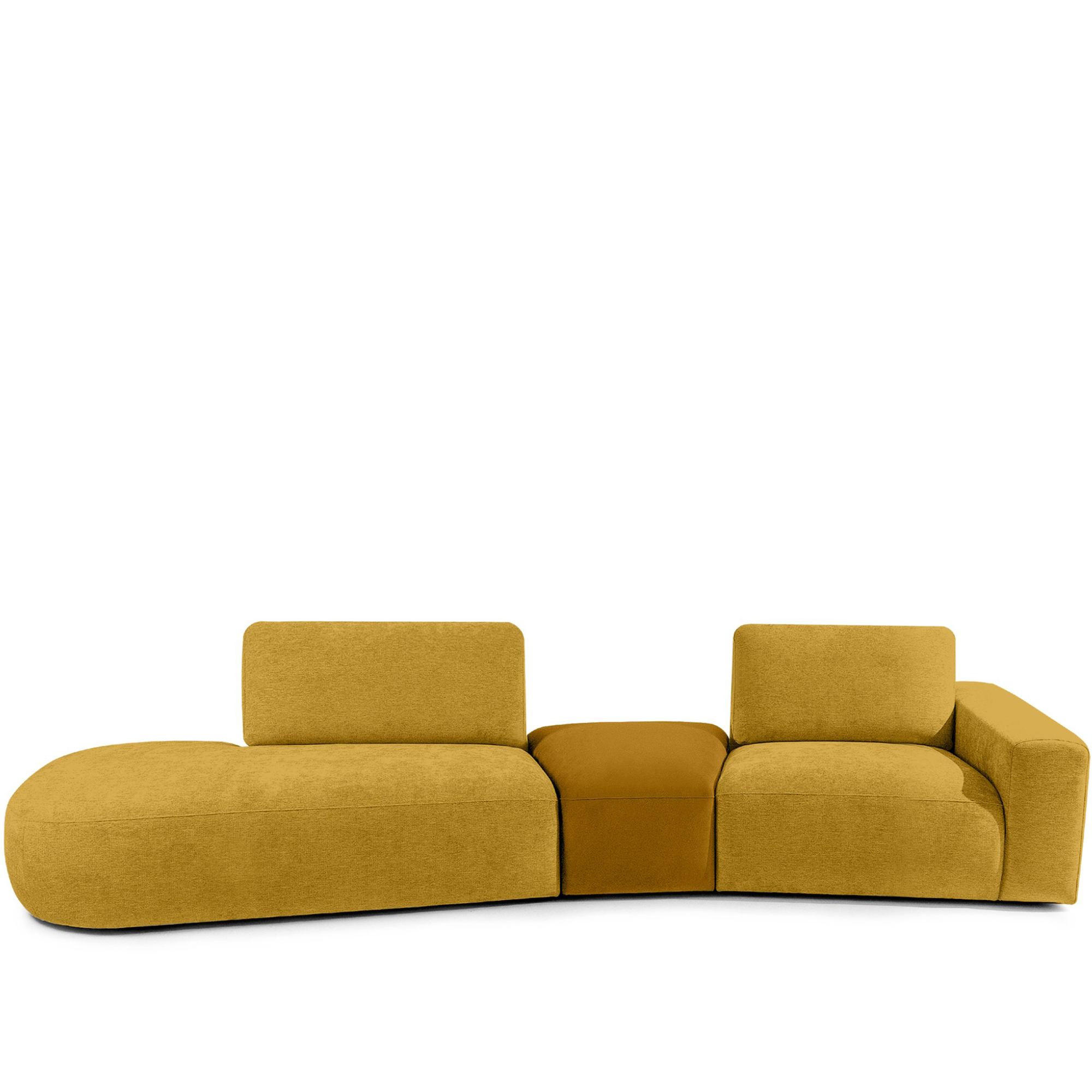 4-SITZER ECKSOFA ZUCCO Chenille links, Gelb - Gelb, Textil (350/84/105cm) - KONSIMO®