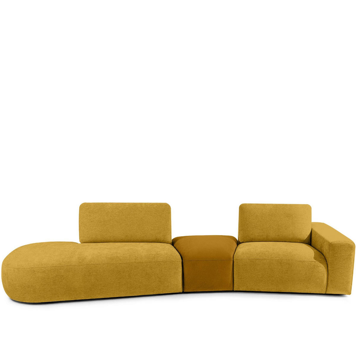 4-SITZER ECKSOFA ZUCCO Chenille links, Gelb - Gelb, Textil (350/84/105cm) - KONSIMO®